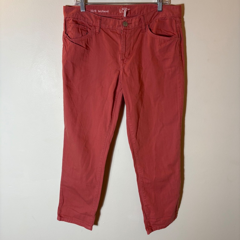 LOFT Boyfriend Jeans Coral Pink‎ Size 29/8 Casual Everyday